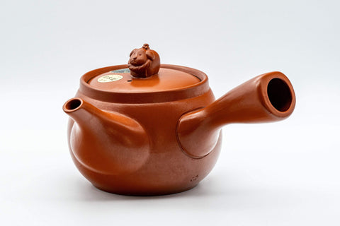 Tezumi — Japanese Kyusu - 土山 Majestic Sheep Tokoname-yaki Teapot - 400ml — three-quarter view from the opposite side
