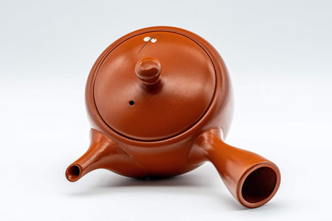 Japanese Kyusu - 福仙窯 Floral Kanji Tokoname-yaki Teapot - 230ml - top-down view of the lid