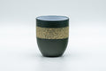 Japanese Teacups - Set of 3 Green Ryokudei Tokoname-yaki Yunomi - front view of a single green ryokudei cup