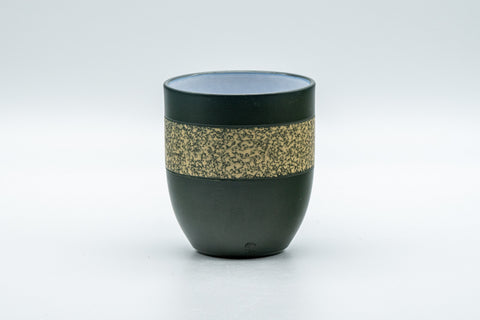 Japanese Teacups - Set of 3 Green Ryokudei Tokoname-yaki Yunomi - front view of one green Tokoname-yaki cup