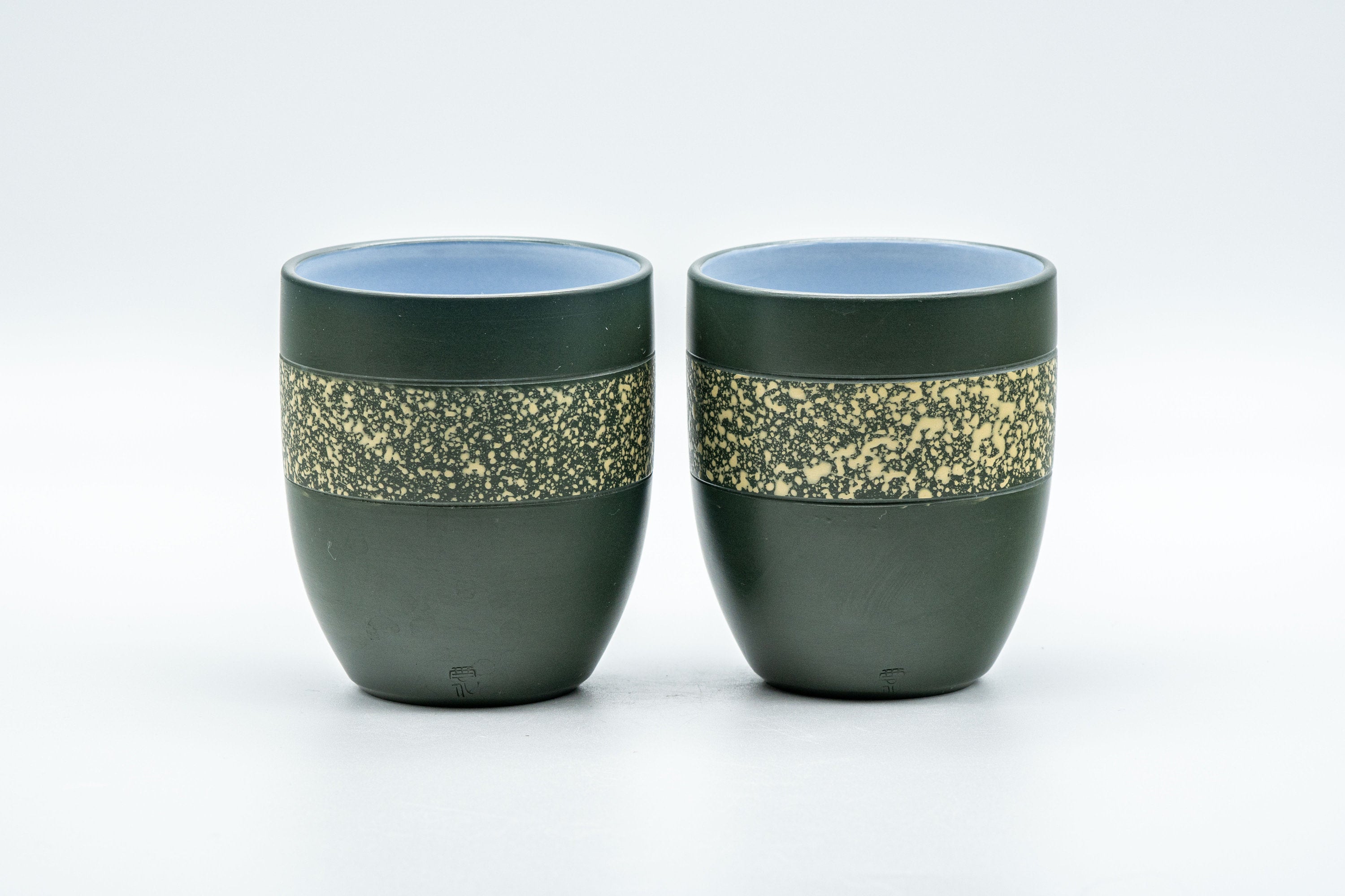 Japanese Teacups - Pair of Green Ryokudei Tokoname-yaki Yunomi - 130ml