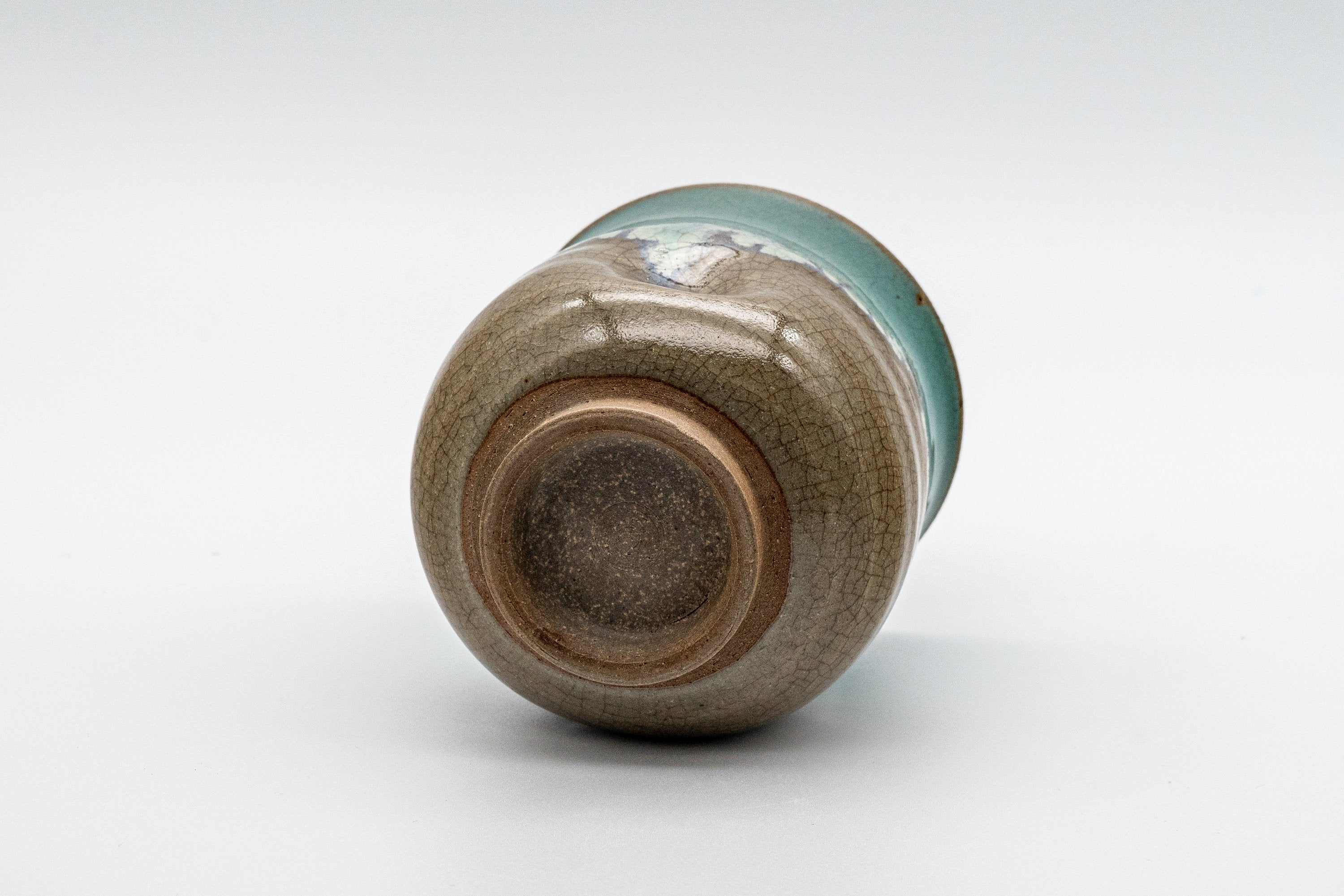 Japanese Teacup - Turquoise Glazed Agano-yaki Dojimari-gata Yunomi - 150ml
