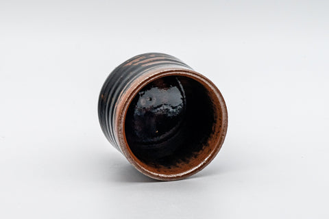 Japanese Teacup - Tsutsu-gata Yunomi with Iron Tenmoku Glaze - 65ml