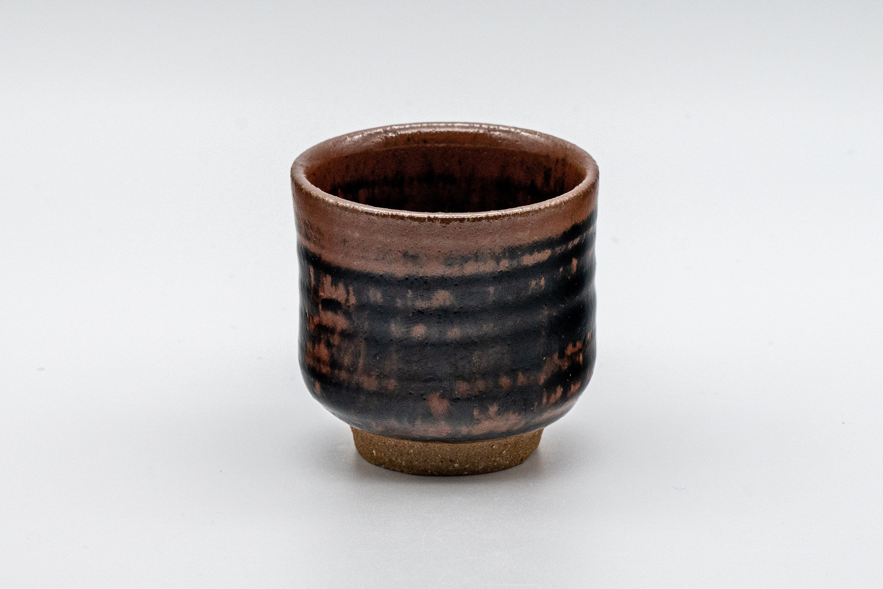 Japanese Teacup - Tsutsu-gata Yunomi with Iron Tenmoku Glaze - 65ml