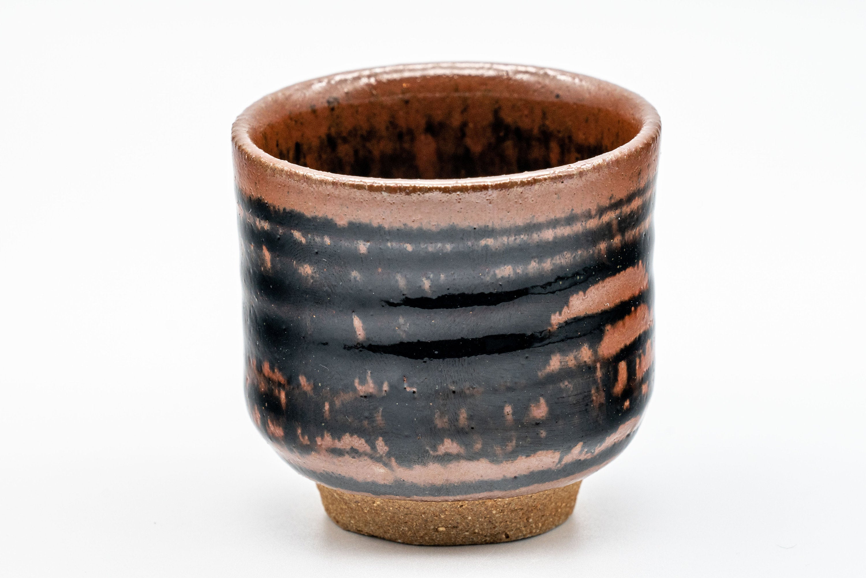 Japanese Teacup - Tsutsu-gata Yunomi with Iron Tenmoku Glaze - 65ml