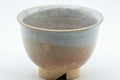 Japanese Teacups - Pair of 天鵬山 Tsubaki Kiln - White Glazed Hagi-yaki Yunomi - 120ml - side profile closeup of a single teacup