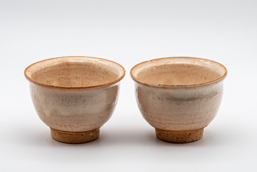 Japanese Teacups - Pair of Hagi-yaki Yunomi - 110ml