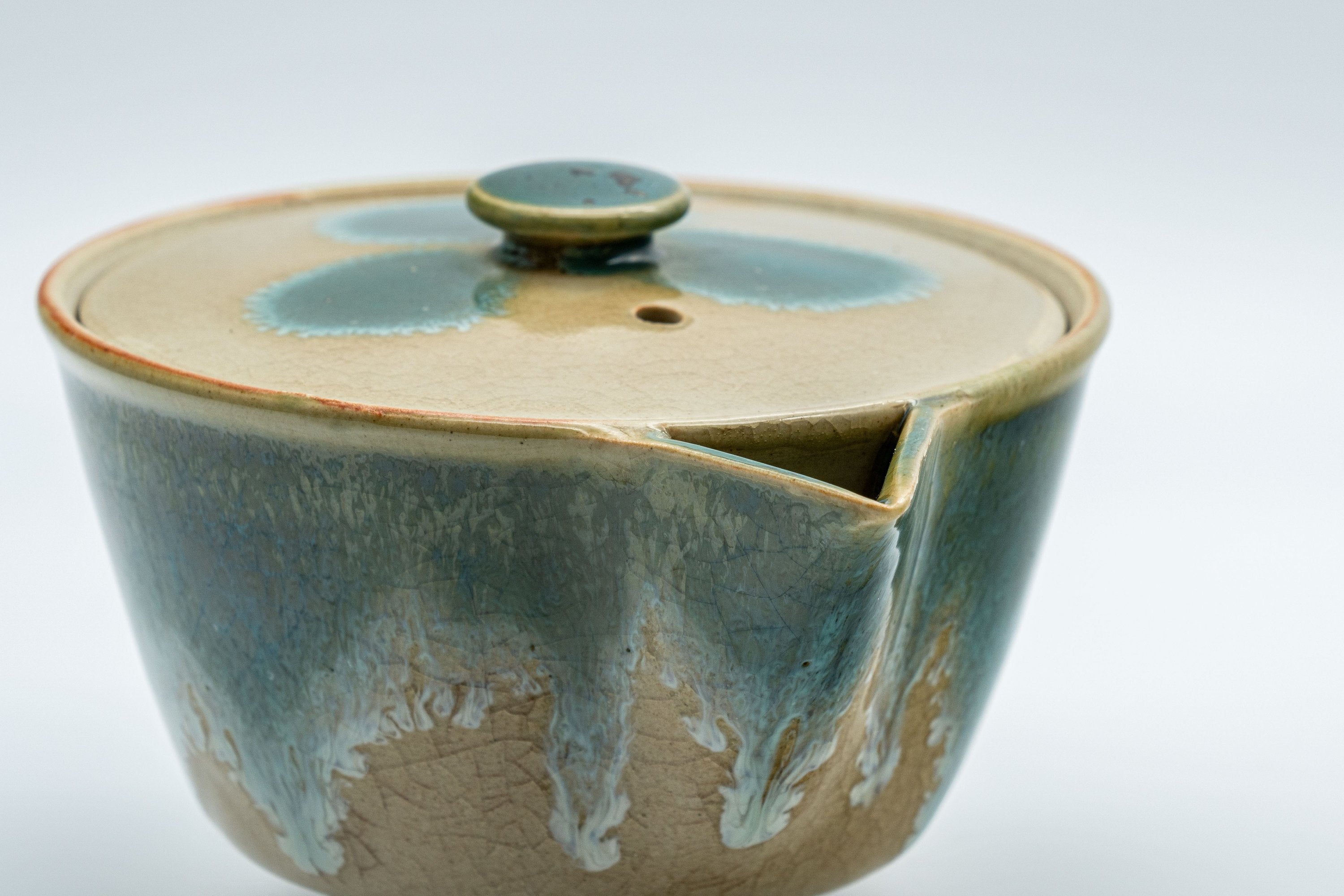 Japanese Houhin - Agano-yaki Blue-green Drip Glaze- 150ml - Tezumi