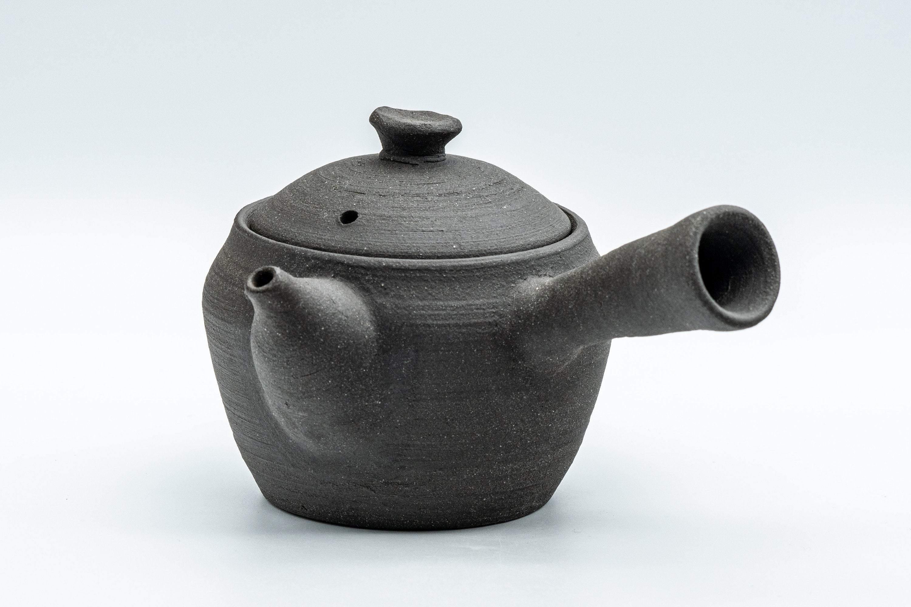 Japanese Kyusu - Matte Black Unglazed Stoneware Do-ake Teapot - 175ml - Tezumi