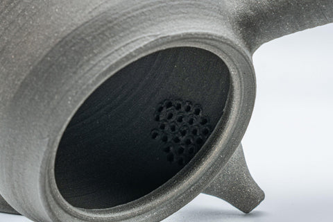 Japanese Kyusu - Matte Black Unglazed Stoneware Do-ake Teapot - 175ml - Tezumi