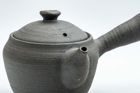 Japanese Kyusu - Matte Black Unglazed Stoneware Do-ake Teapot - 175ml - Tezumi