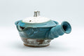 Tezumi — Japanese Kyusu - Large Blue White Unique Do-ake Teapot - 350ml — three-quarter view