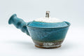 Tezumi — Japanese Kyusu - Large Blue White Unique Do-ake Teapot - 350ml — side view showing the spout