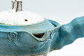 Tezumi — Japanese Kyusu - Large Blue White Unique Do-ake Teapot - 350ml — closeup of the decoration