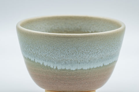 Japanese Teacup - Hagi-yaki Senchawan - 100ml - closeup of the finely crazed Hagi glaze