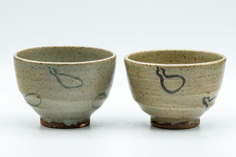 Japanese Teacups - Pair of Wan-nari Yunomi - 140ml