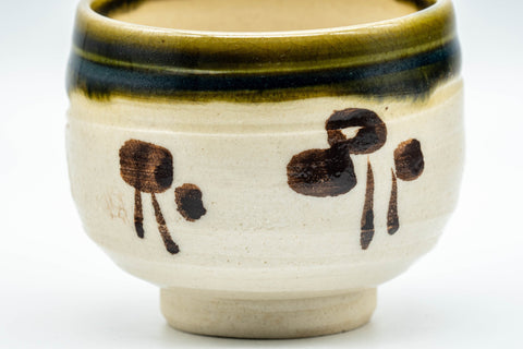 Japanese Teacups - Set of 3 加藤伸明 Wan-nari Oribe-yaki Yunomi - 120ml