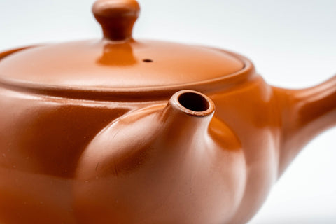 Tezumi — Japanese Kyusu - Tokoname-yaki Teapot with Fine Mesh Strainer - 330ml — interior view showing the fine mesh strainer