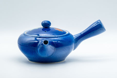 Tezumi — Japanese Kyusu - Momiji Hiramaru-gata Porcelain Debeso Teapot - 300ml — three-quarter view from the opposite side