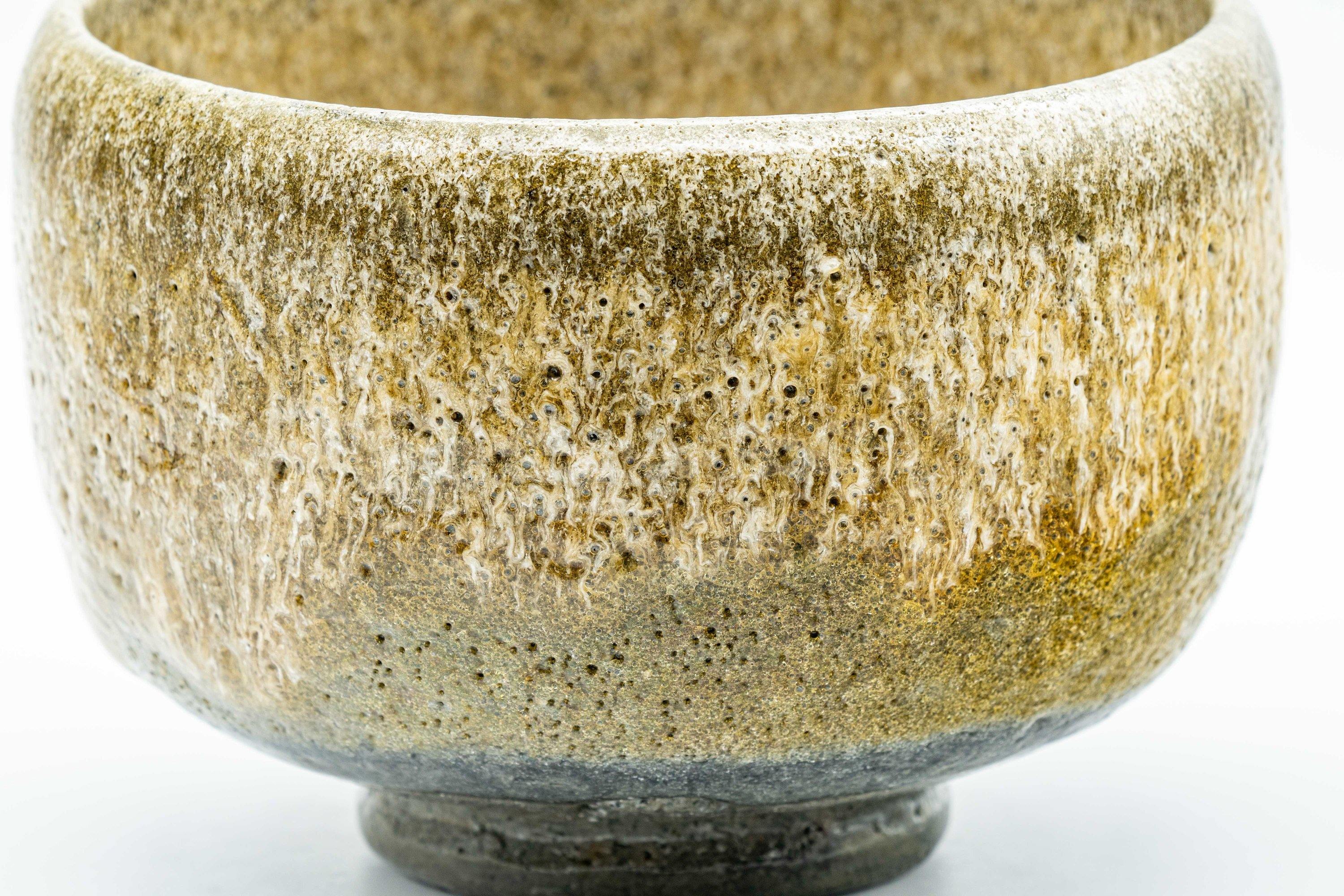 Japanese Matcha Bowl - Textured Glaze Olive-Brown Chawan - 500ml - Tezumi