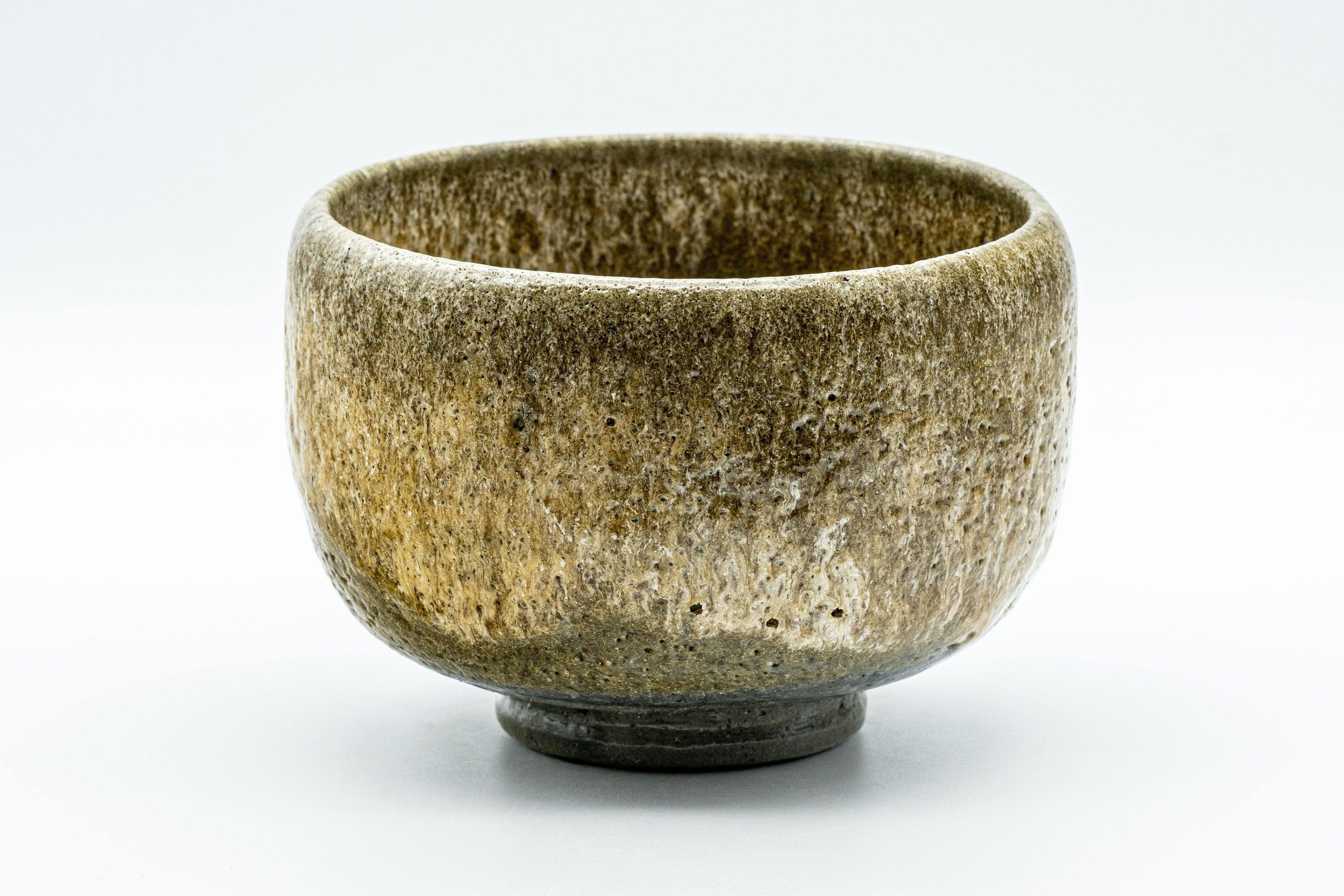 Japanese Matcha Bowl - Textured Glaze Olive-Brown Chawan - 500ml - Tezumi