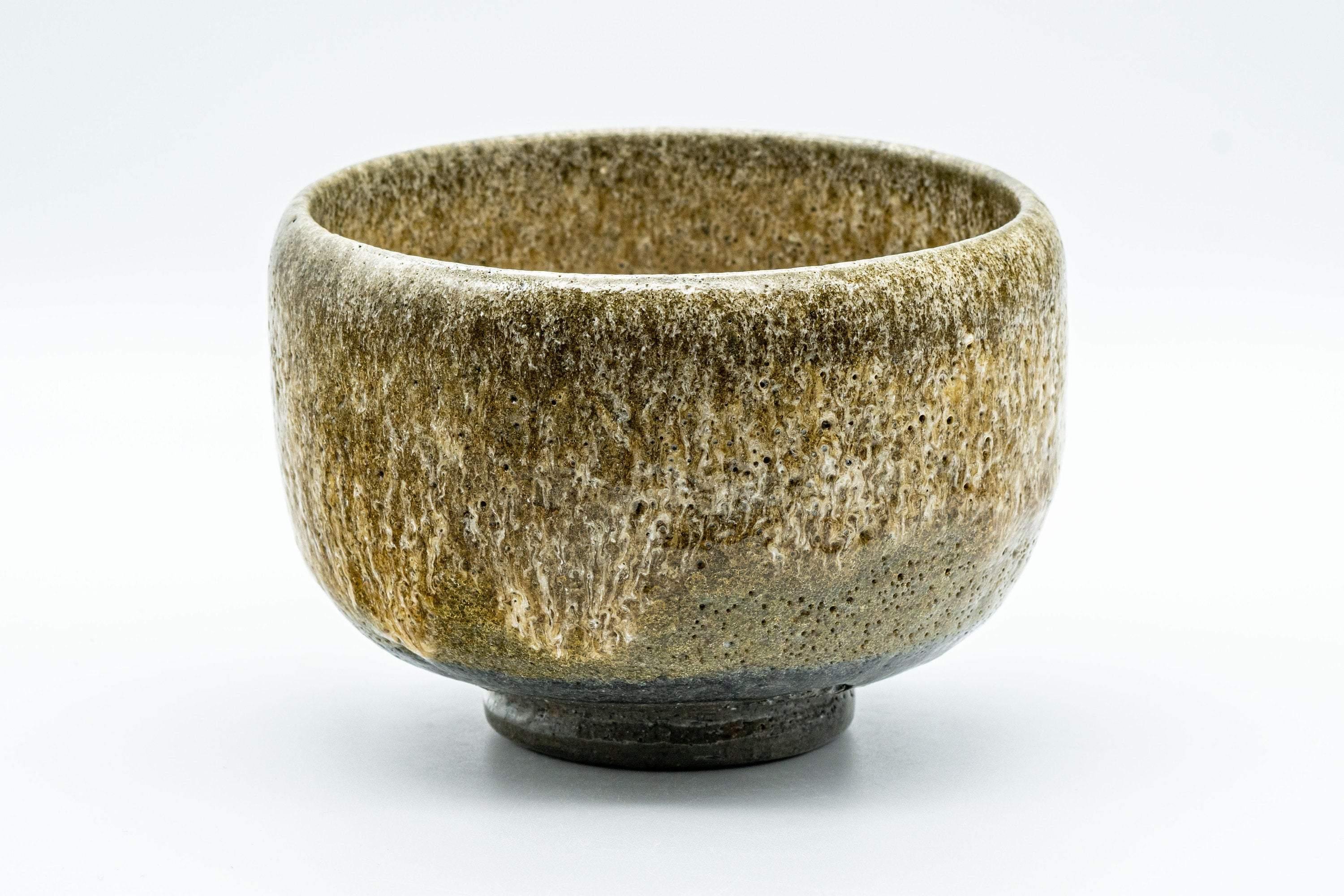 Japanese Matcha Bowl - Textured Glaze Olive-Brown Chawan - 500ml - Tezumi