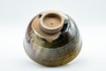 Tezumi — Japanese Matcha Bowl - Hare's Fur Drip Glazed Wan-nari Chawan - 400ml — tilted view showing the foot and underside