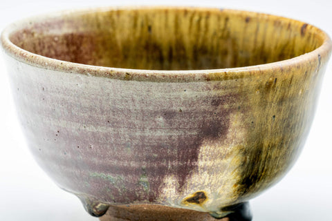 Tezumi — Japanese Matcha Bowl - Hare's Fur Drip Glazed Wan-nari Chawan - 400ml — closeup of the glaze