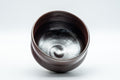 Japanese Matcha Bowl - Metallic Red Tenmoku Glazed Dojimara-gata Chawan - 400ml - top-down view showing the glazed interior