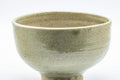 Japanese Matcha Bowl - Celadon Hantsutsu-gata Chawan - 350ml - three-quarter view of the bowl and crazed glaze