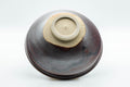 Japanese Matcha Bowl - Satiny Purple Tenmoku-gata Chawan - 250ml - the bowl inverted showing the foot ring