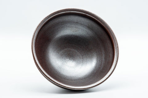Japanese Matcha Bowl - Satiny Purple Tenmoku-gata Chawan - 250ml - top-down view showing the glazed interior
