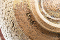 Japanese Kensui - Beige Purple Drip-Glazed Tea Ceremony Water Bowl - 400ml - closeup of the rough textured clay base