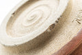 Japanese Matcha Bowl - Red Spiraling Hira-gata Summer Chawan - 300ml - closeup of the underside foot and base