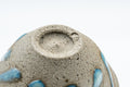Japanese Teacups - Pair of Stoneware Asagao-gata Guinomi with Cyan Glazed Interior - 50ml - single cup inverted showing the base