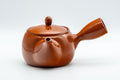 Tezumi — Japanese Kyusu - Floral Tokoname-yaki Teapot - 350ml — side view with the lid and side handle