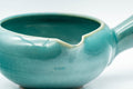 Japanese Yuzamashi - Turquoise Side-handled Water Cooler - 250ml - closeup of the pouring spout and turquoise glaze