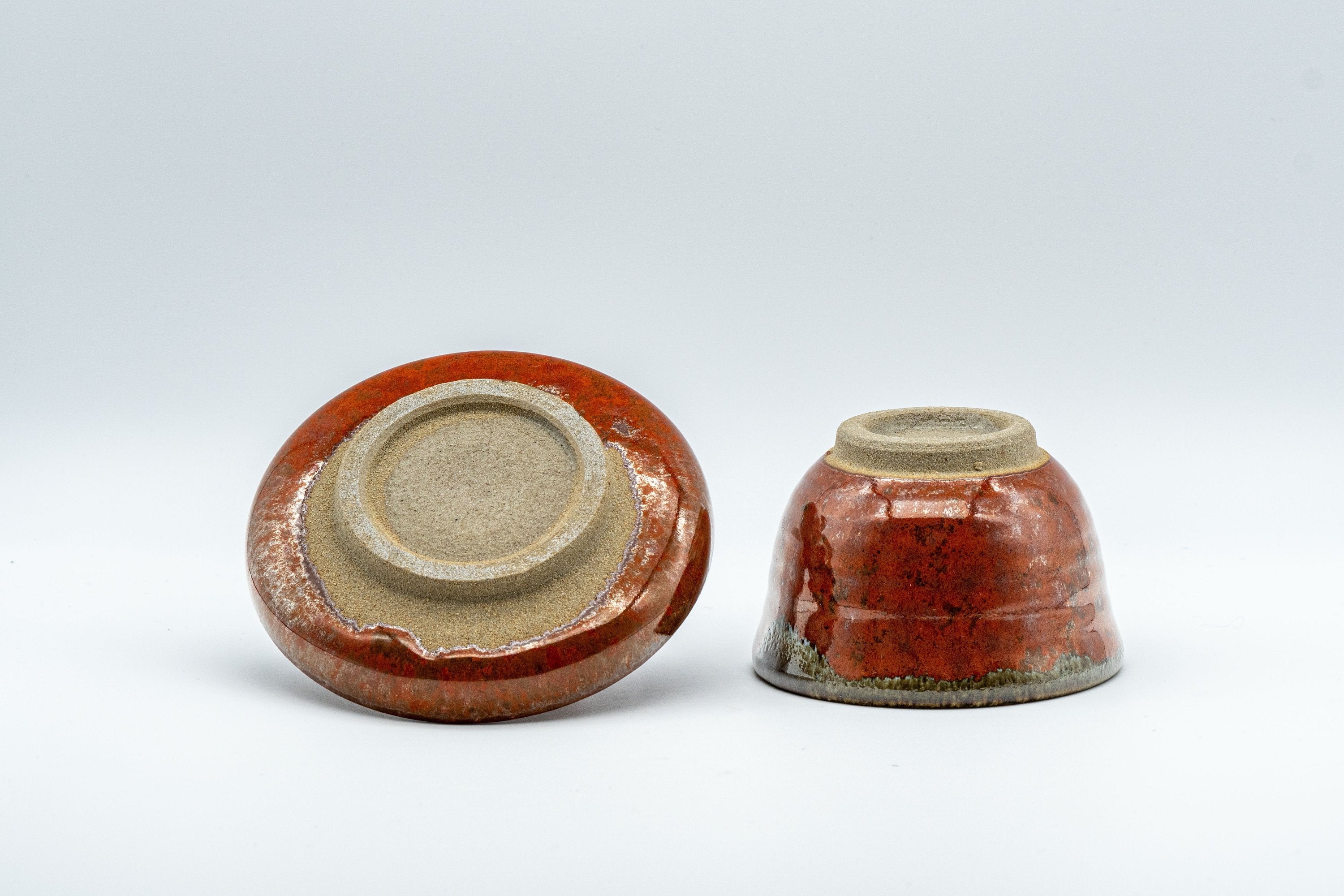 Japanese Tea Set - Drip-Glazed Debeso Kyusu with 5 Yunomi and Chataku - Tezumi