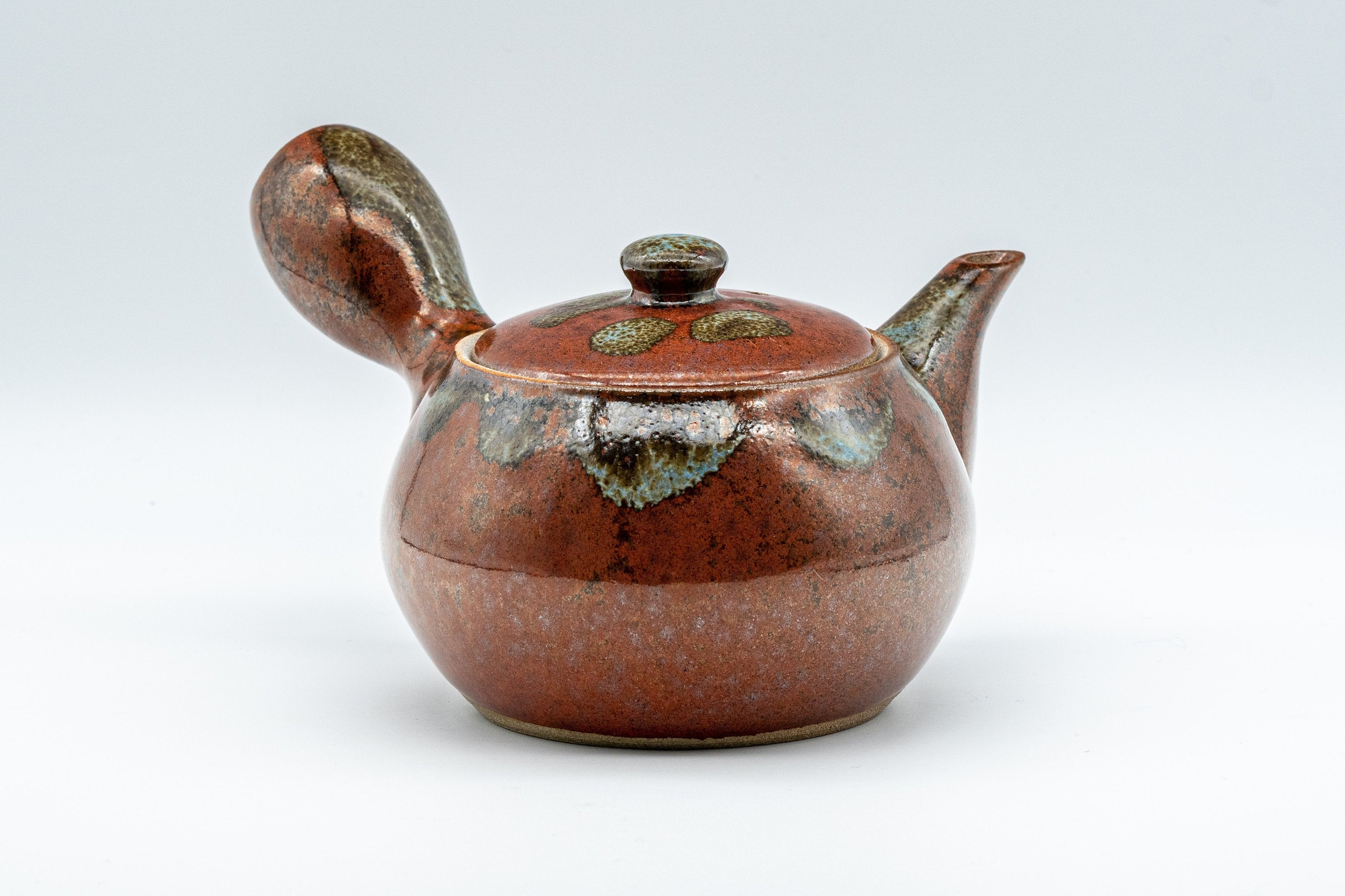 Japanese Tea Set - Drip-Glazed Debeso Kyusu with 5 Yunomi and Chataku - Tezumi