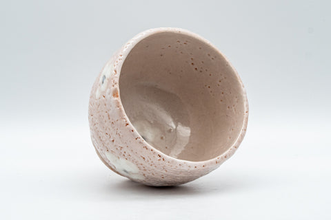 Japanese Teacup - Pink Shino Glaze Yunomi with White Plum Blossoms - 210ml