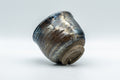 Japanese Teacup - Metallic Bronze Glazed Yunomi - 200ml - the cup inverted showing the foot