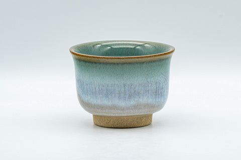 Tezumi — Japanese Teacup - Flared Blue-green Yunomi - 125ml — front view from an alternate angle