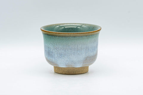 Tezumi — Japanese Teacup - Flared Blue-green Yunomi - 125ml — three-quarter view