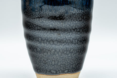 Japanese Teacup - Tenmoku Yunomi with Cerulean Drip Glaze  - 170ml