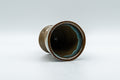 Japanese Teacup - Turquoise Agano-yaki Senchawan - 60ml - tilted view showing the turquoise glazed interior