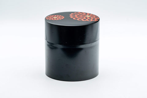 Tezumi — Japanese Chazutsu - Hakoya Floral Lacquer Tea Canister - 350ml — top-down view showing the interior