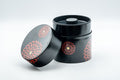 Tezumi — Japanese Chazutsu - Hakoya Floral Lacquer Tea Canister - 350ml — lid removed beside the body