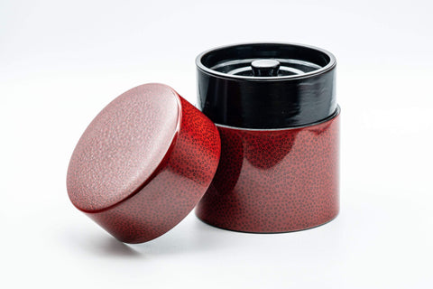Japanese Chazutsu - 七々子塗 Nanako-nuri - Urushi Lacquer Tea Canister - 350ml - Tezumi