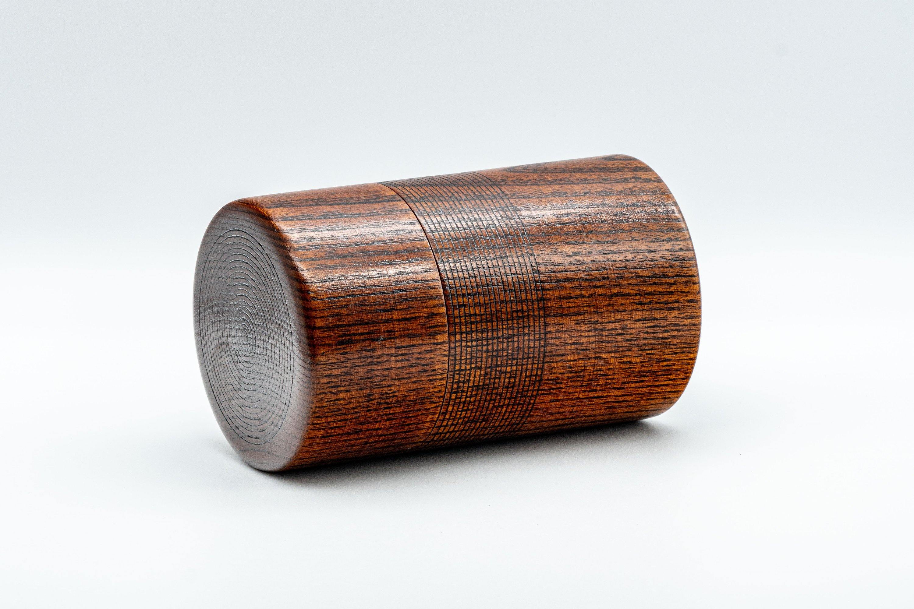Japanese Chazutsu - 欅 Keyaki Zelkova Wooden Tea Canister - 200ml - Tezumi