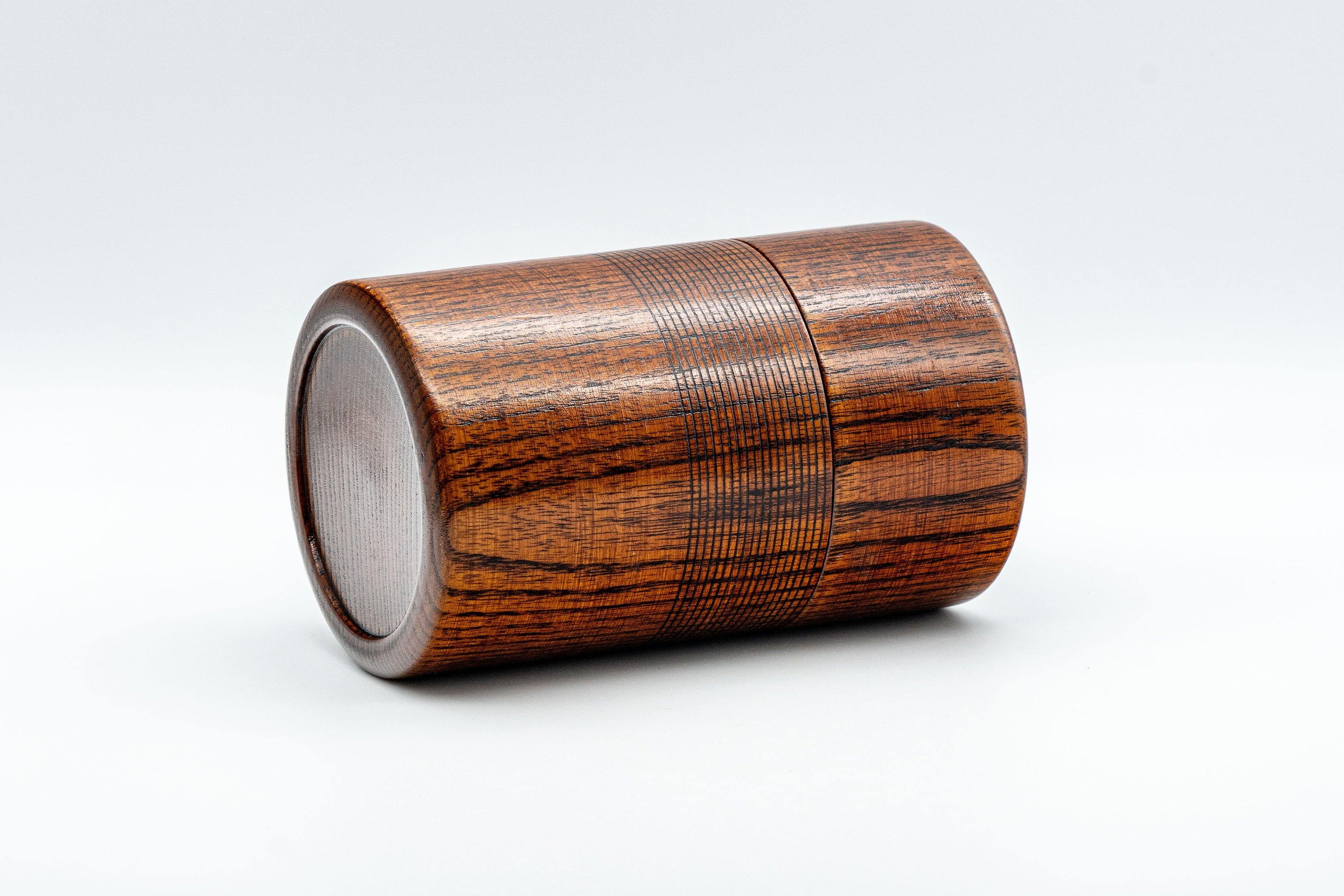 Japanese Chazutsu - 欅 Keyaki Zelkova Wooden Tea Canister - 200ml - Tezumi